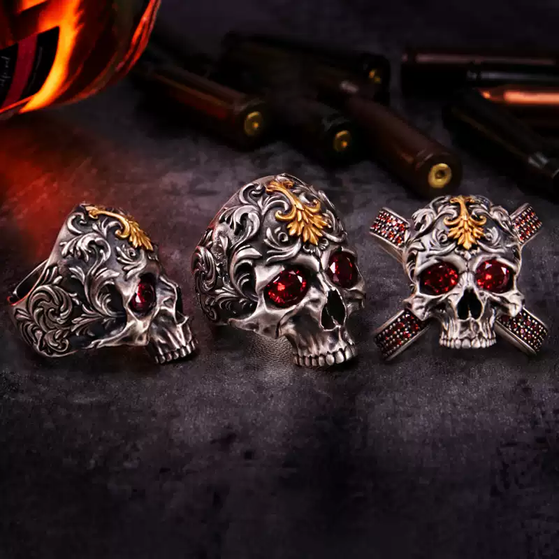 Vulcan Skull Scarf Buckle Ring