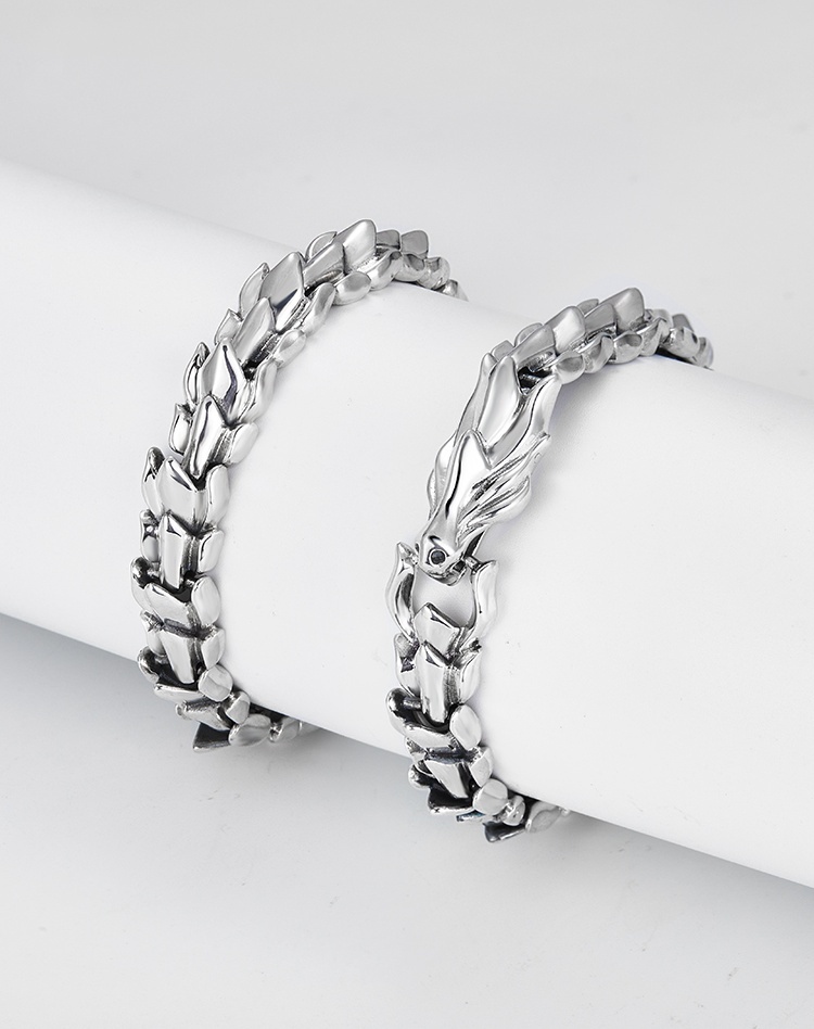 Sterling Silver Dragon Bone Bracelet