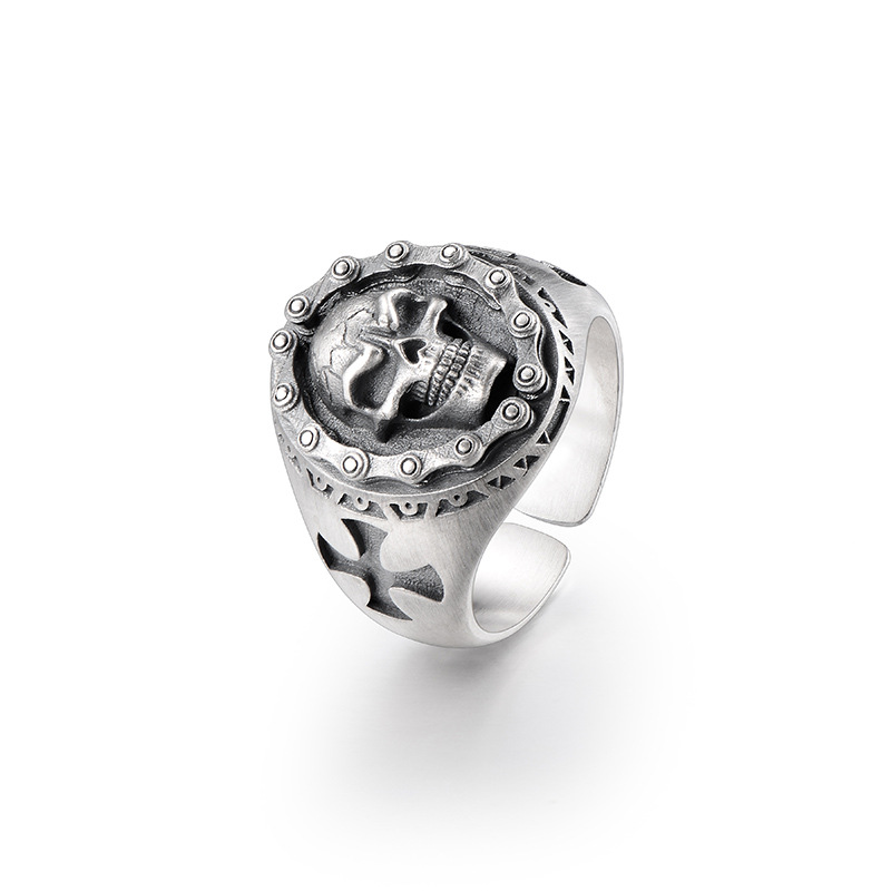 Skull personality high street ring