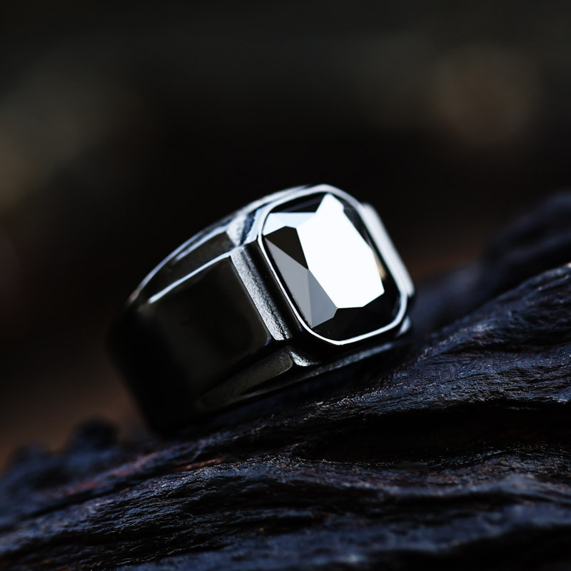 Vintage Men's Titanium Steel Ring Jewelry