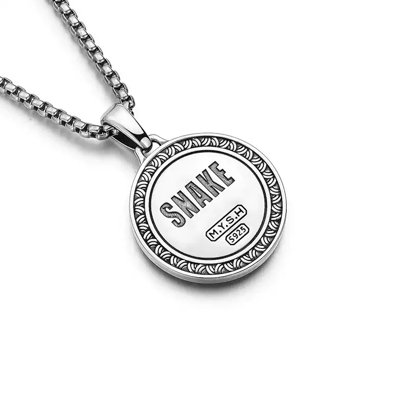 Mobius Infinity Snake Medal Necklace