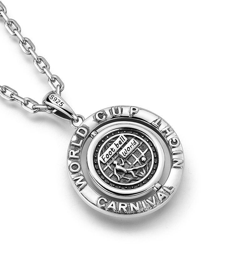 Rotatable football hoop necklace