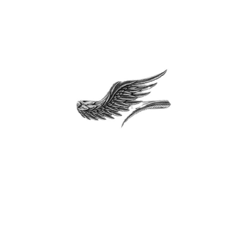 Vintage Sterling Silver Angel Wing Ring