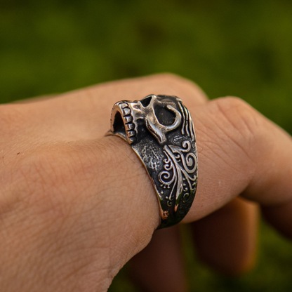 Santa Muerte skull ring