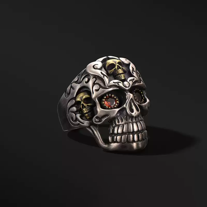 Vintage Skull Sterling Silver Ring