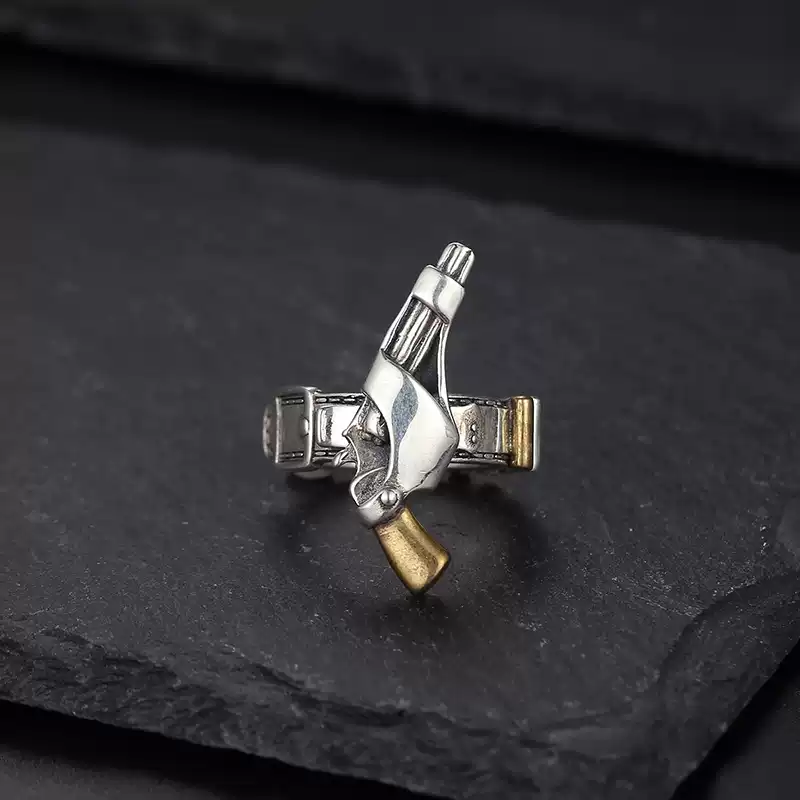 Pistol personality fashion luxury ring