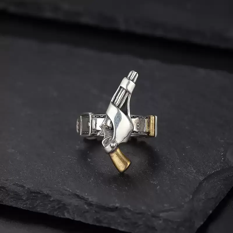 Pistol personality fashion luxury ring