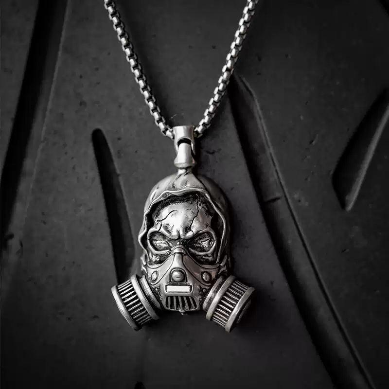 Retro biochemical skull pendant necklace
