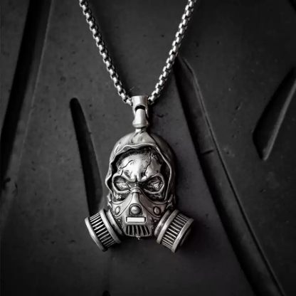 Retro biochemical skull pendant necklace
