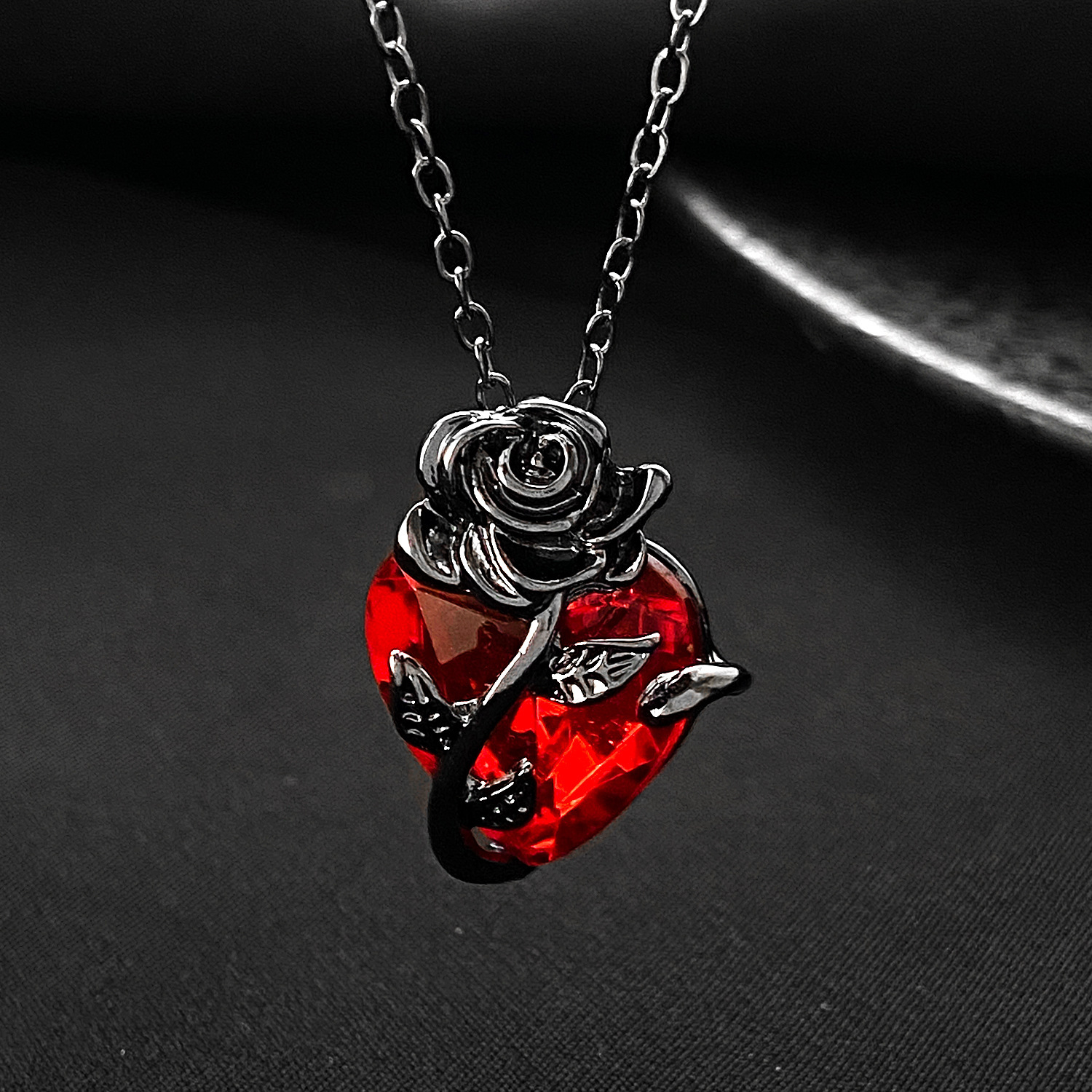 Heart Rose Necklace