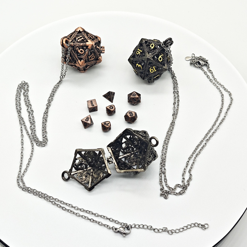 Metal Hollow 6MM Mini Dice Necklace