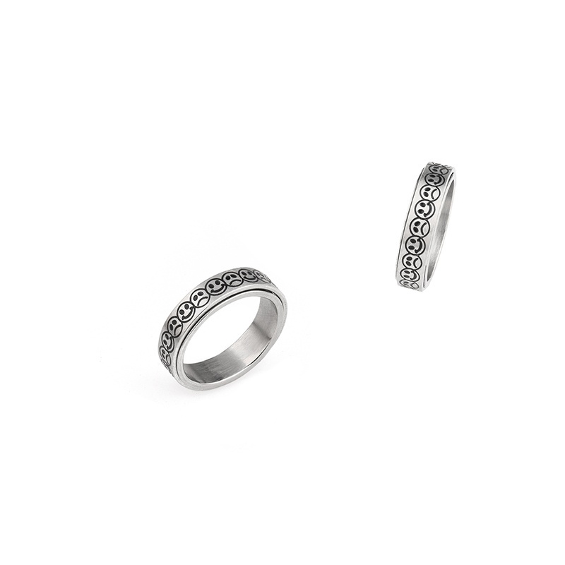 Rotatable smiley face ring