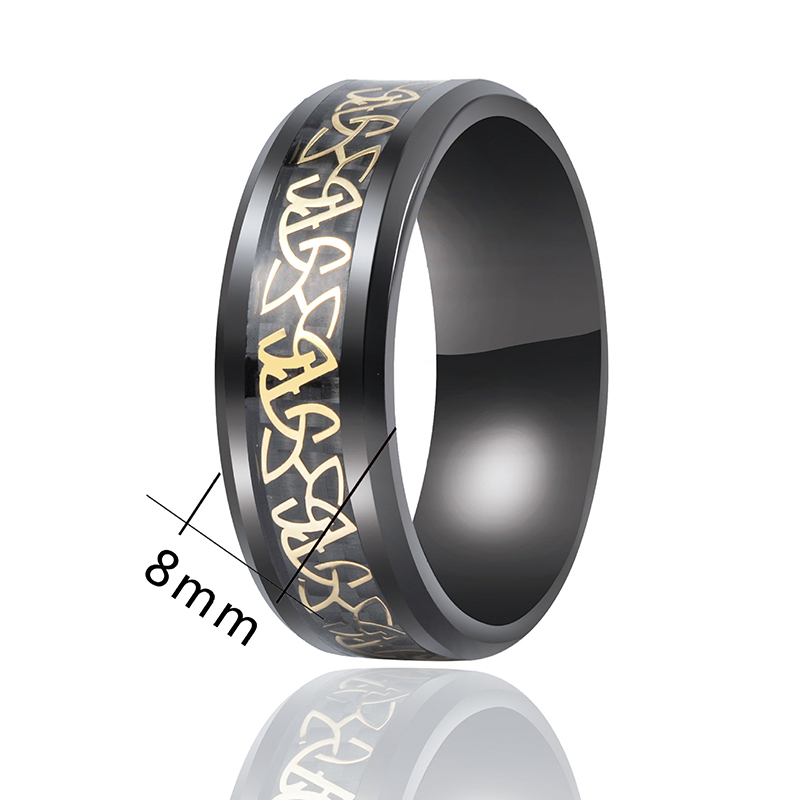 Viking Celtic Knot Carbon Fiber Ring