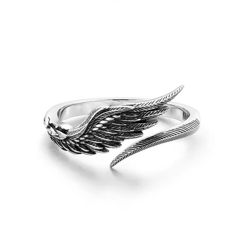 Vintage Sterling Silver Angel Wing Ring