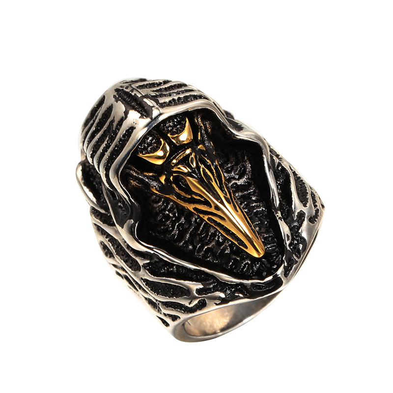 Personalized retro wizard skull ring