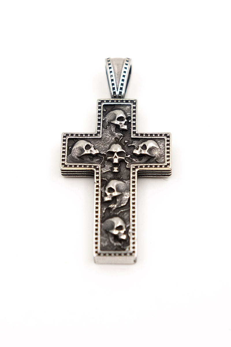 Skull Tombstone Cross Necklace