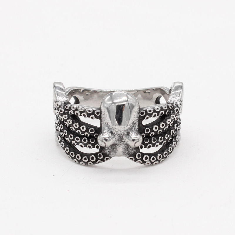 Dark Kraken Octopus Ring