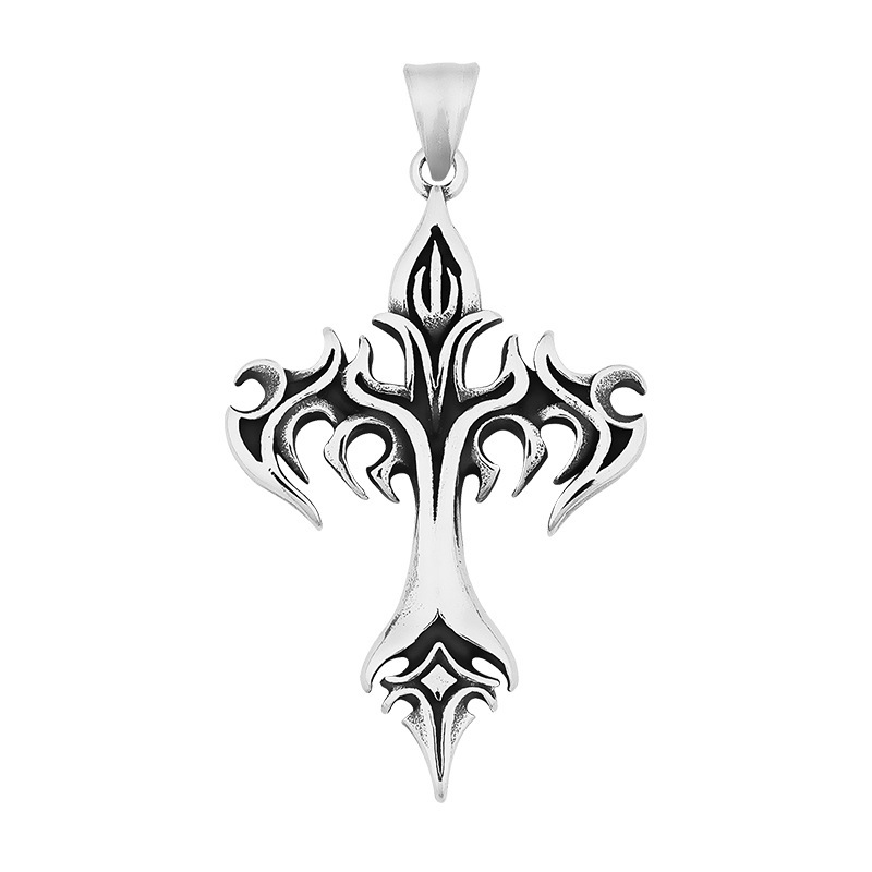Creative Cross Flame Pendant Necklace