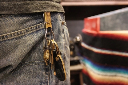 Brass skull helmet bell charm