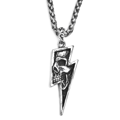 Lightning skull necklace