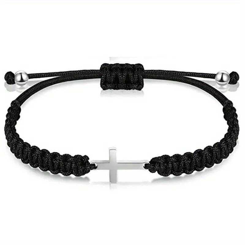 Braided Rope Cross Bracelet