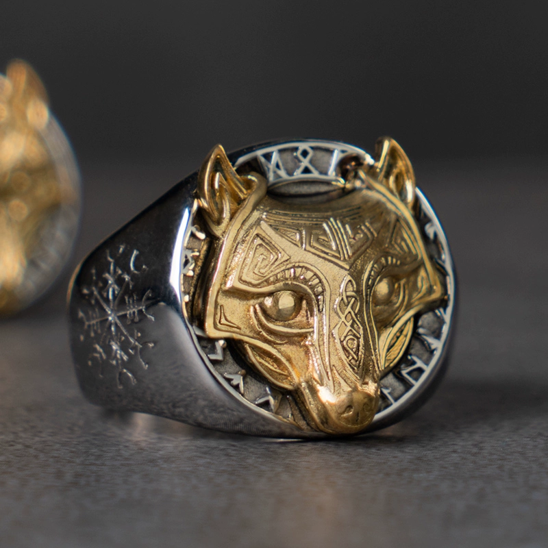 Wolf Viking Ring