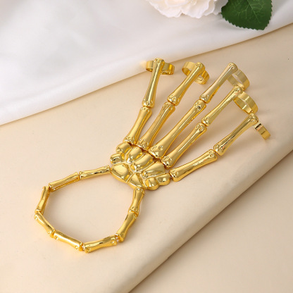 Fashion personality skull bone five finger ring bracelet