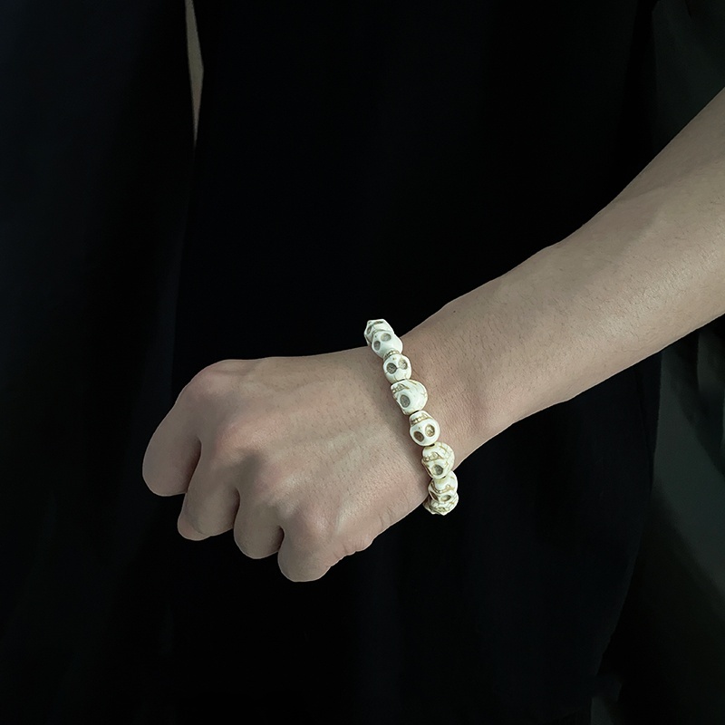 Turquoise Cracked Skull Bracelet