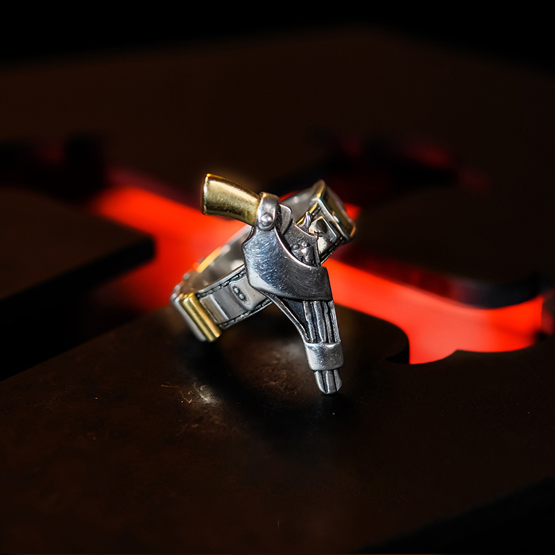 Pistol personality fashion luxury ring