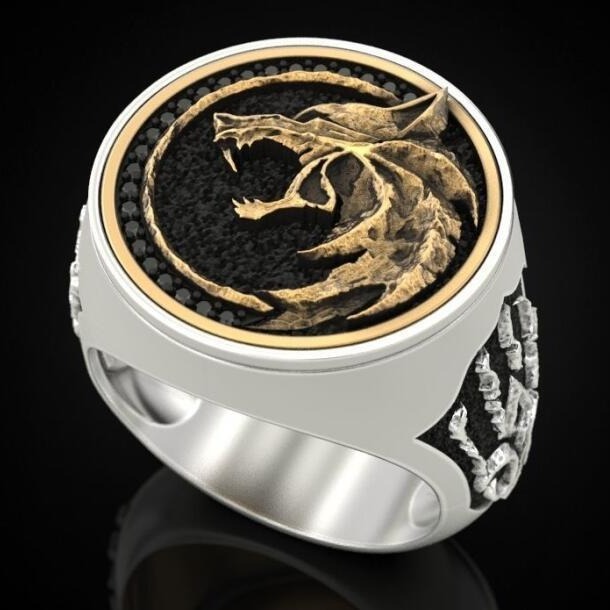 Witch Hunter Wolf Head Ring