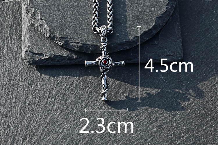 Rose Cross Necklace