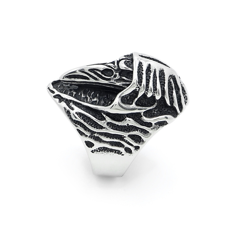 Personalized retro wizard skull ring