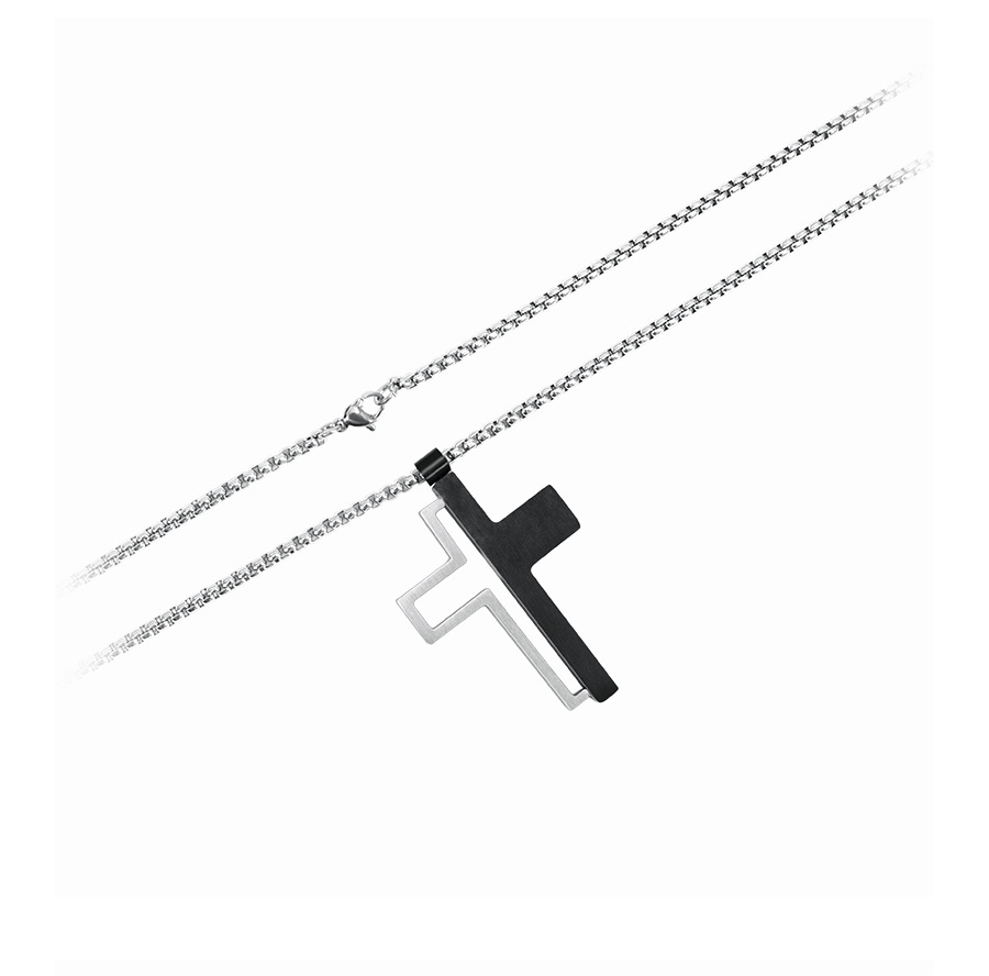 Two-tone cross necklace