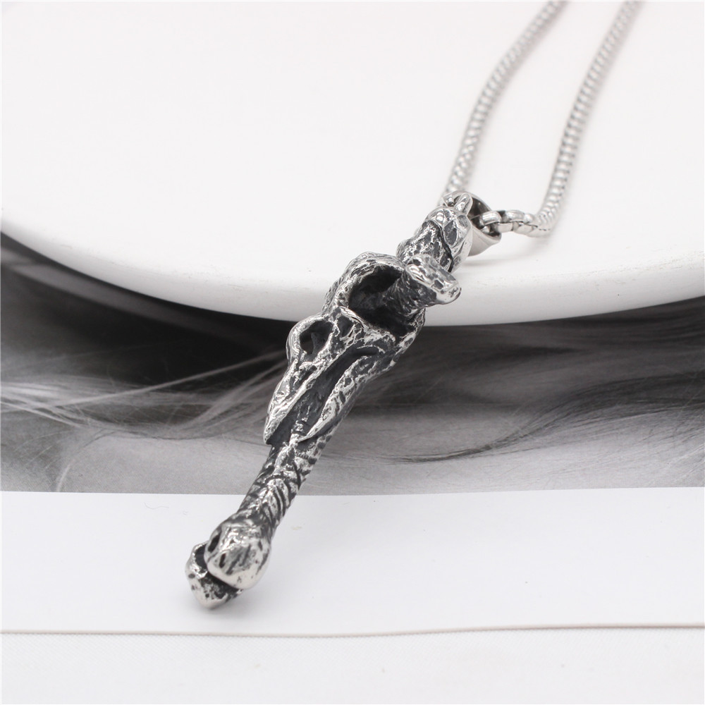 Crow Skull Cross Necklace
