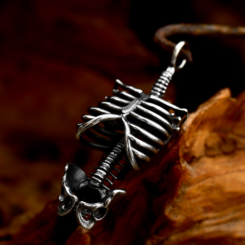 Skull Skeleton Hollow Pendant Necklace
