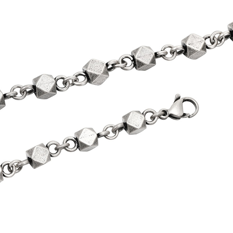 Vintage distressed geometric block bracelet