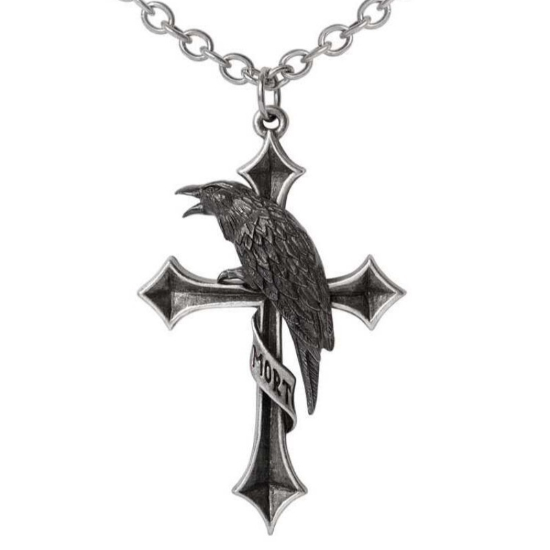 Crow Cross Necklace