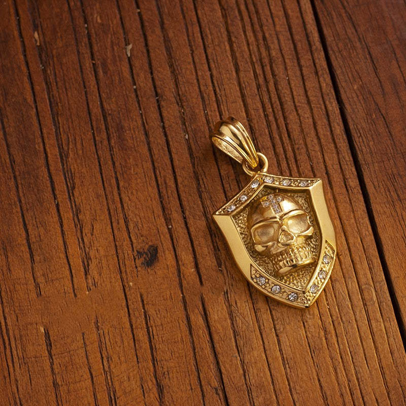 Skull Shield Pendant Necklace