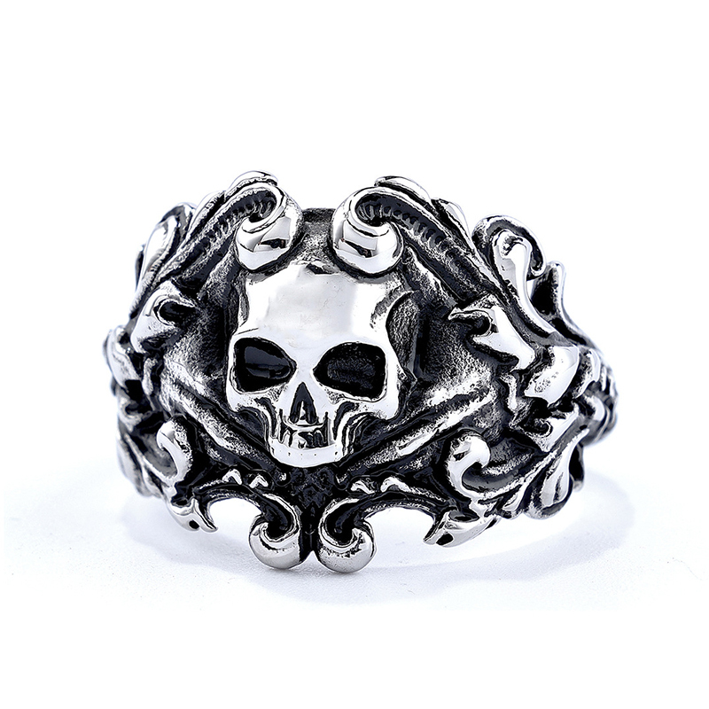"Death Symphony" Retro Dark Skull Ring