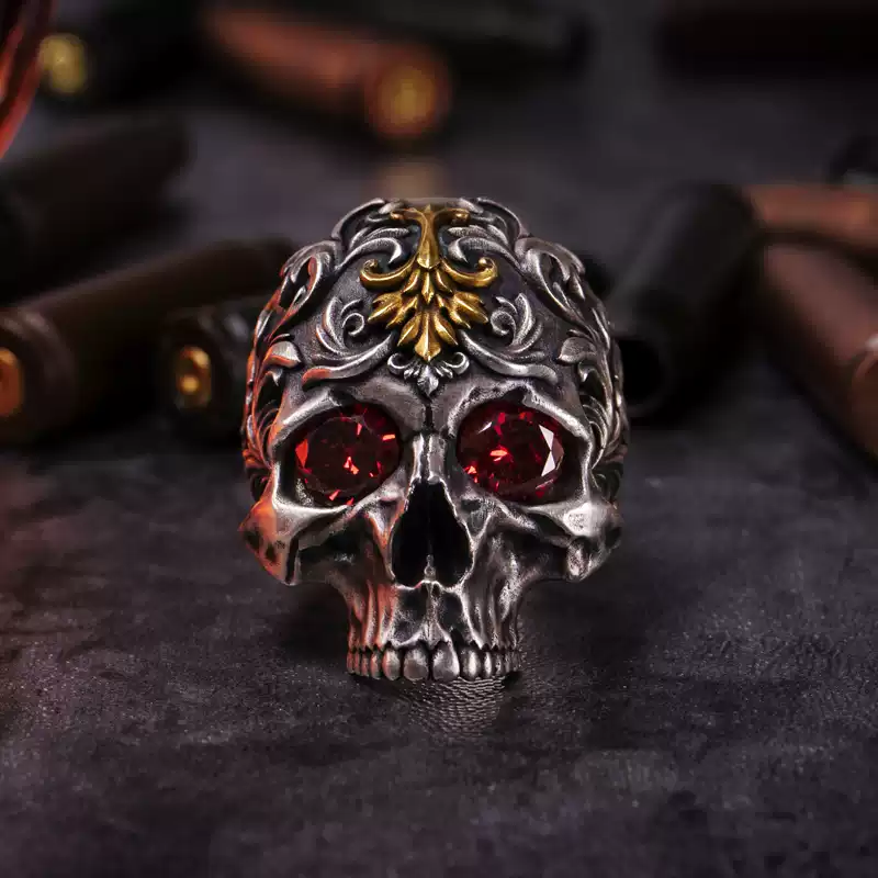 Vulcan Skull Scarf Buckle Ring