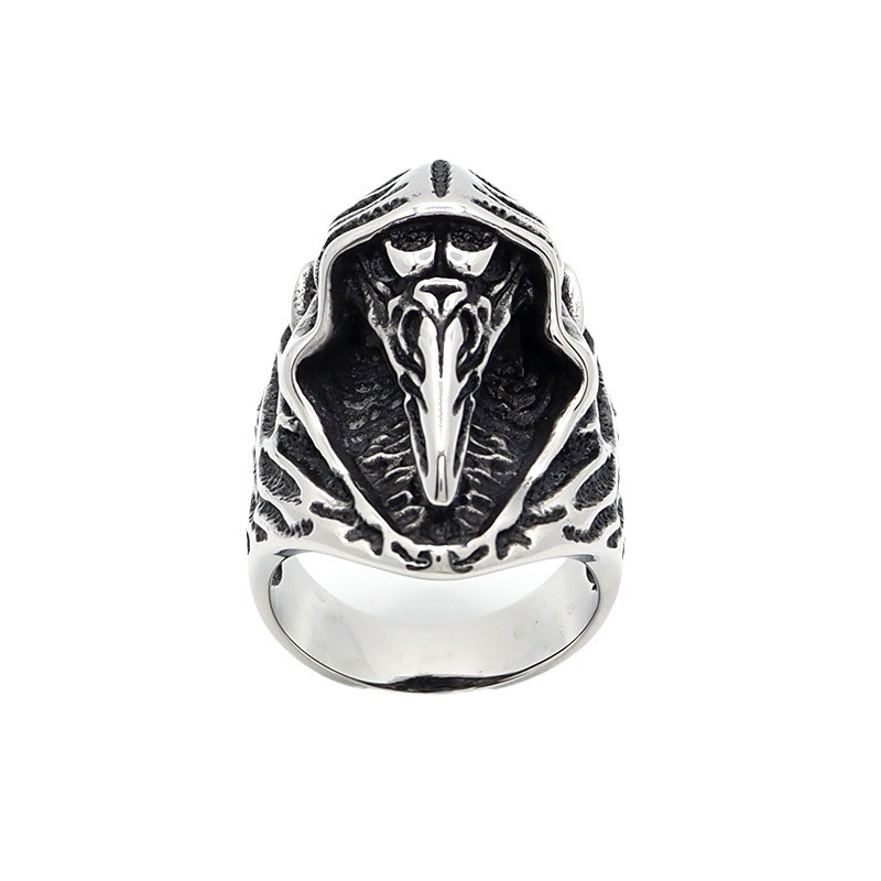 Personalized retro wizard skull ring