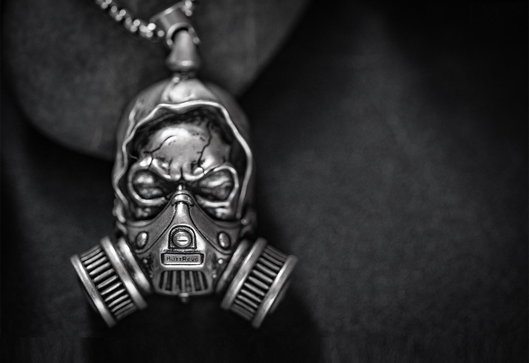 Retro biochemical skull pendant necklace