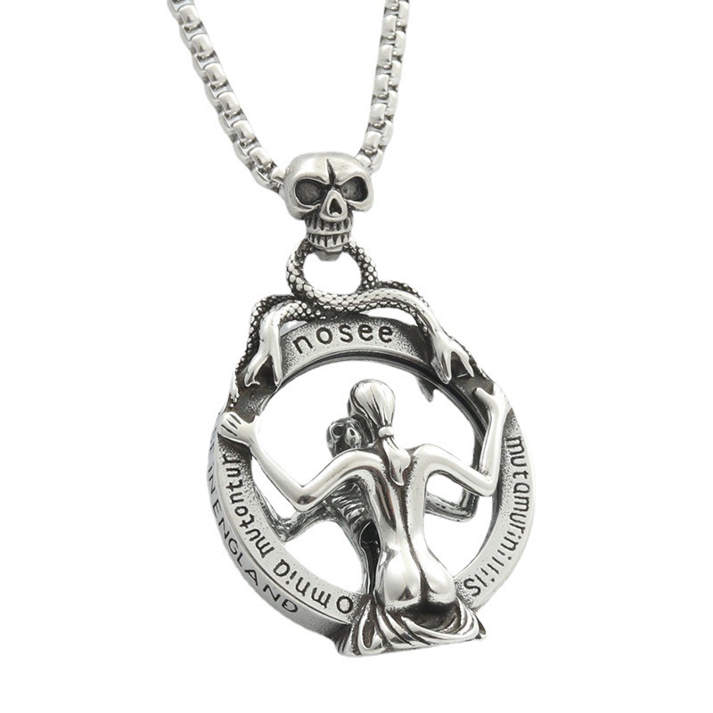 Magic Mirror Skull Pendant Necklace