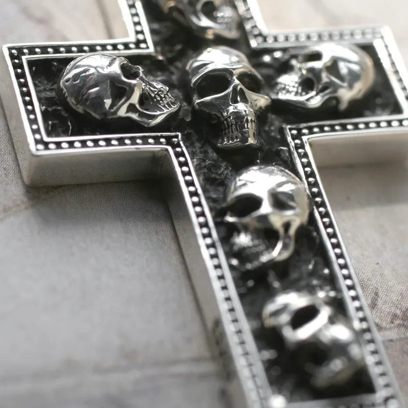 Skull Tombstone Cross Necklace