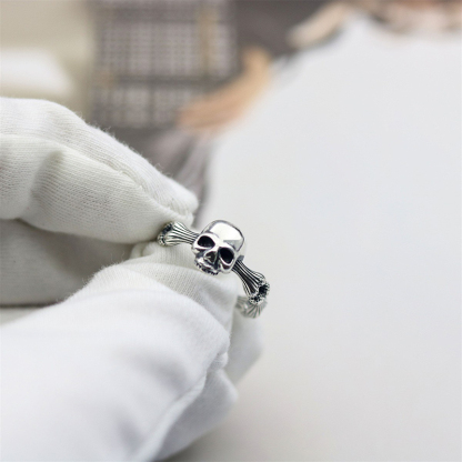 Silver skull ring hip hop men and women ring