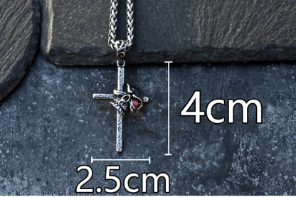 Moving skull cross necklace