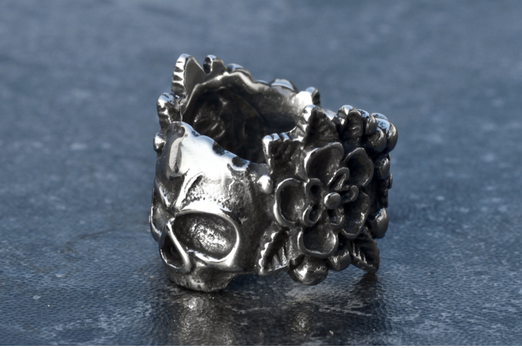 Flower Skull Ring