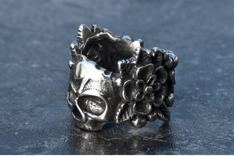 Flower Skull Ring