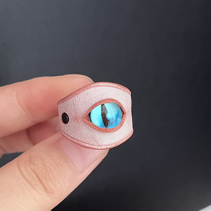 Parasitic leather eyeball handmade ring bracelet