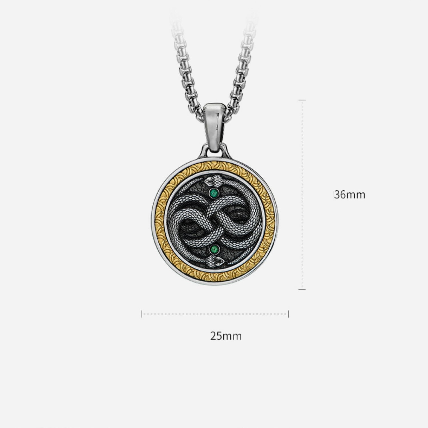 Mobius Twin Viper Medal Necklace